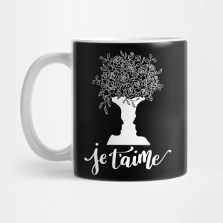 Je T'aime Faces Vase Lovers Talking Roses Bouquet Graphic Art Mug